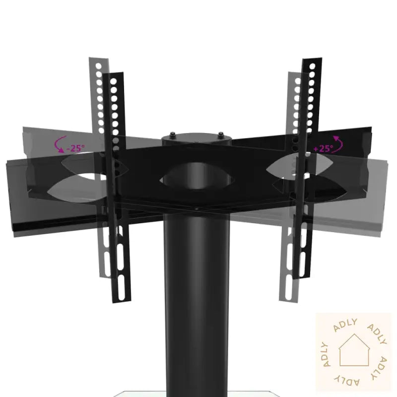Tv-Benk Hjørne 3-Lags For 32-70 Tommer Svart Og Sølv