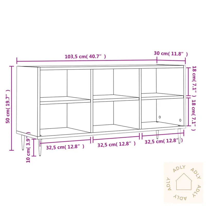 Tv-Benk Betonggrå 103,5X30X50 Cm Konstruert Tre