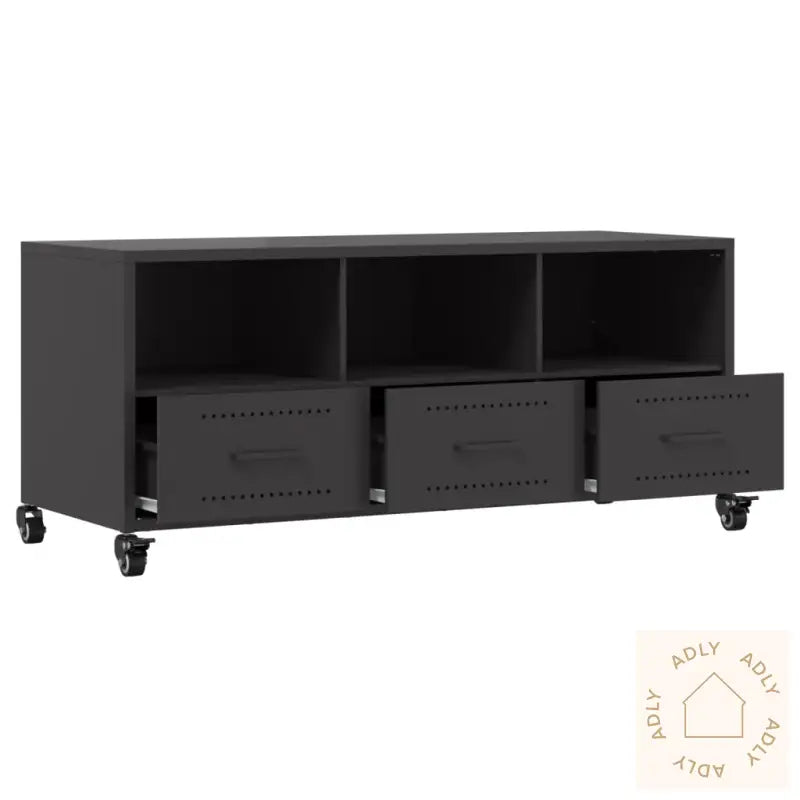Tv-Benk Svart 100,5X39X43,5 Cm Stål