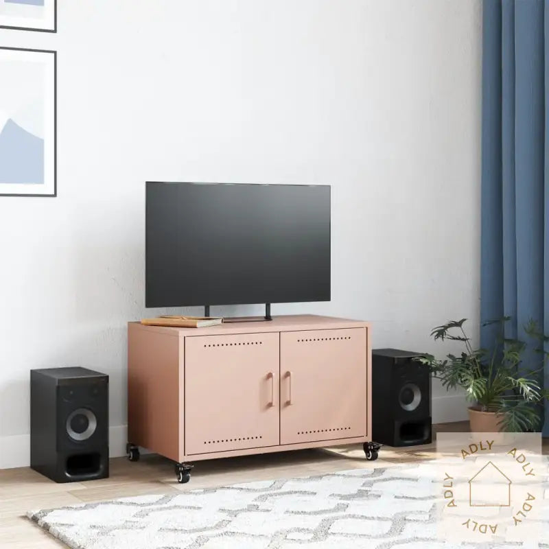 Tv-Benk Rosa 68X39X43,5 Cm Kaldvalset Stål