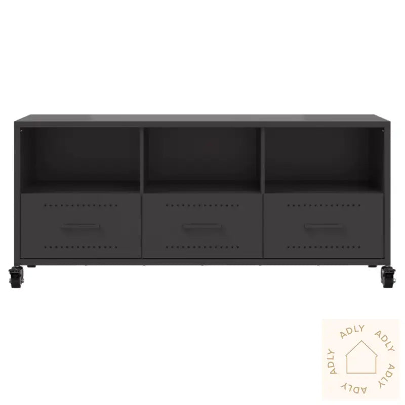 Tv-Benk Svart 100,5X39X43,5 Cm Stål