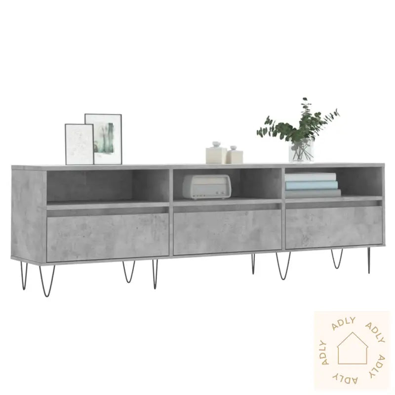 Tv-Benk Betonggrå 150X30X44,5 Cm Konstruert Tre