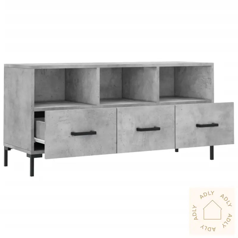 Tv-Benk Betonggrå 120X35X48 Cm Konstruert Tre