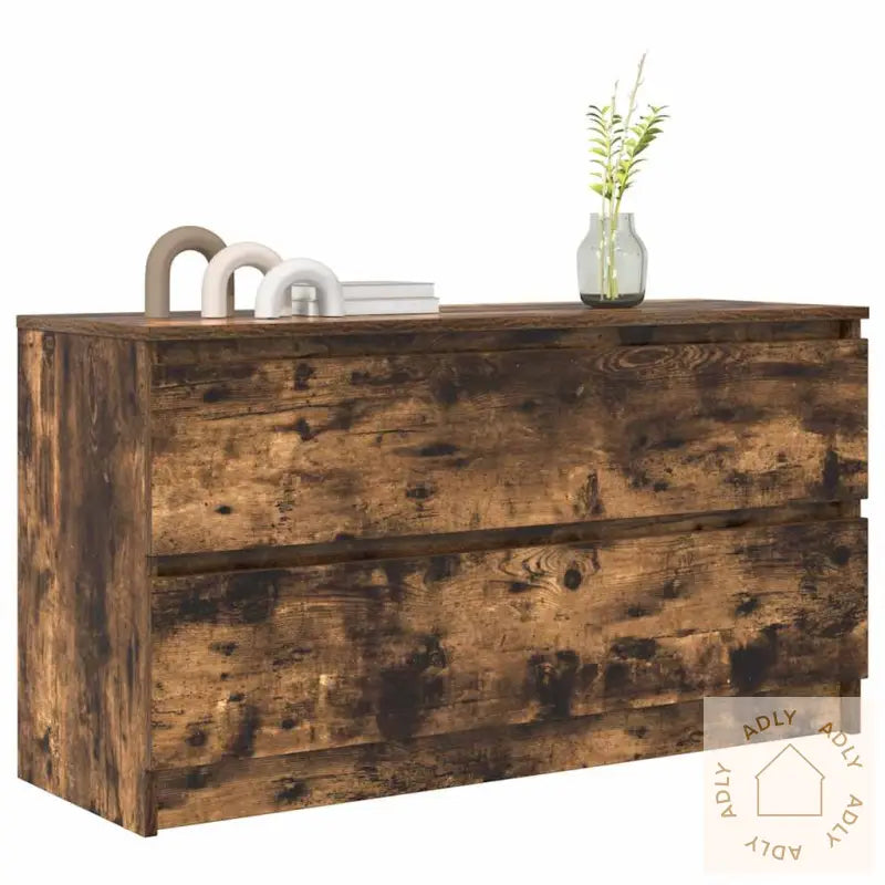 Tv-Benk Røkt Eik 100X35X54 Cm Konstruert Tre