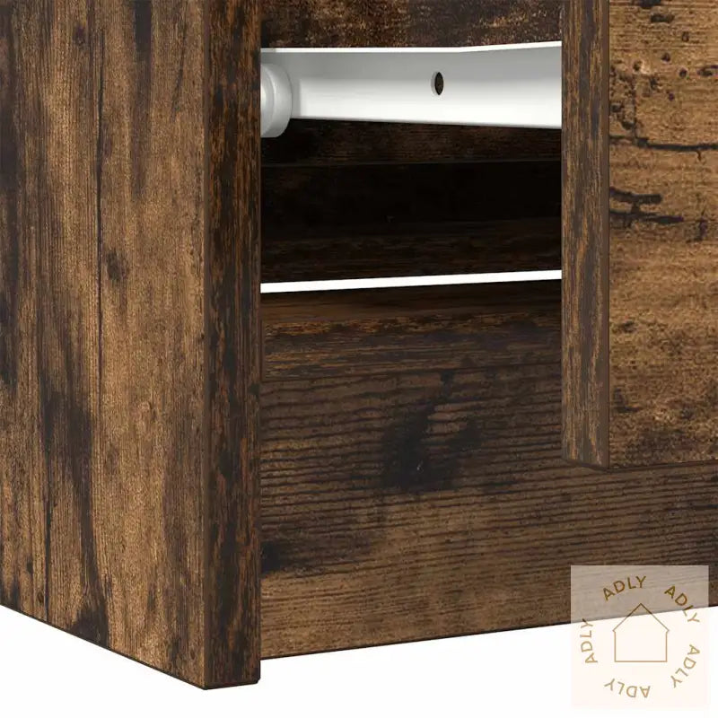 Tv-Benk Røkt Eik 100X35X54 Cm Konstruert Tre