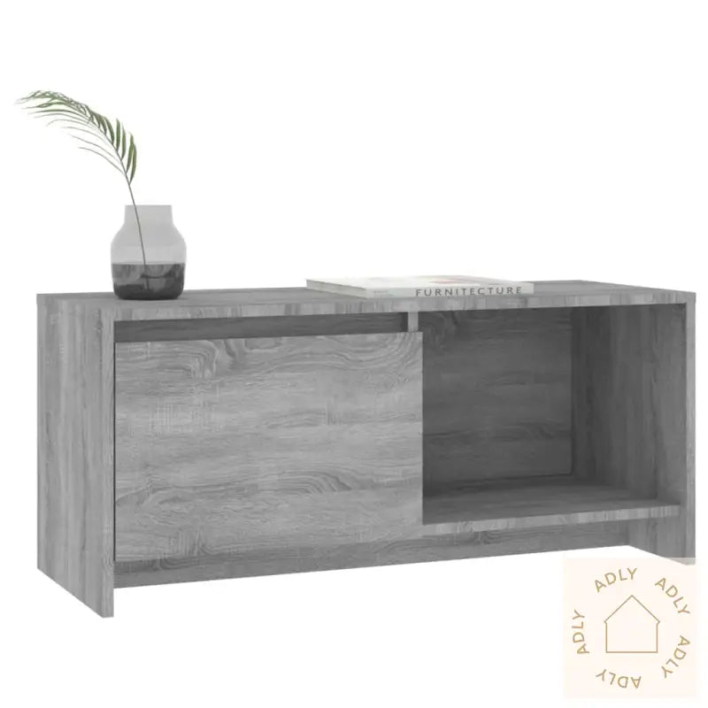 Tv-Benk Grå Sonoma Eik 90X35X40 Cm Konstruert Tre