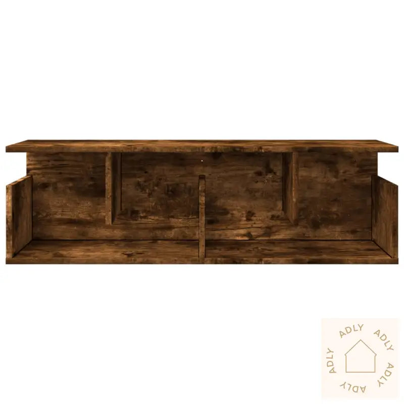 Veggskap 100X20X30 Cm Røkt Eik Konstruert Tre