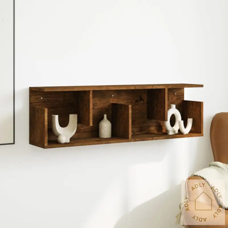 Veggskap 100X20X30 Cm Røkt Eik Konstruert Tre