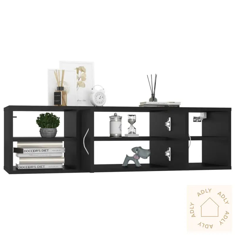Vegghylle Svart 102X30X29 Cm Konstruert Tre