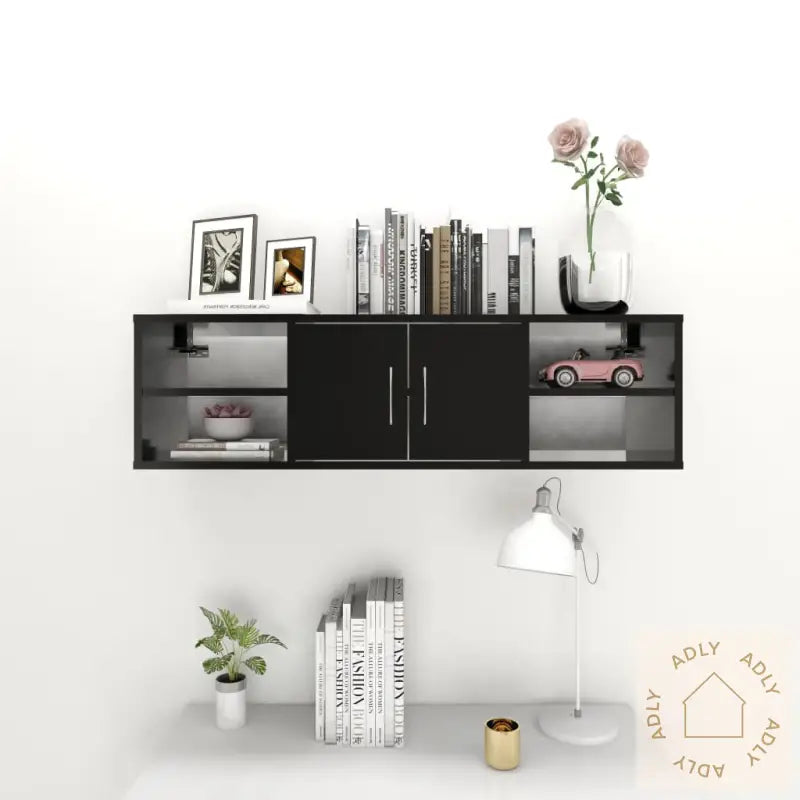 Vegghylle Svart 102X30X29 Cm Konstruert Tre