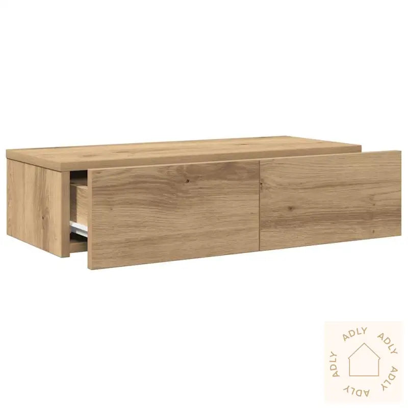 Vegghylle Med Skuffer Artisian Eik 60X26,5X15 Cm Konstruert Tre