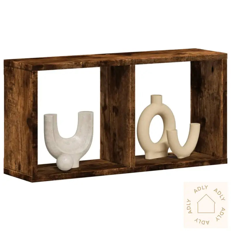 Veggskap 60X16X30 Cm Røkt Eik Konstruert Tre