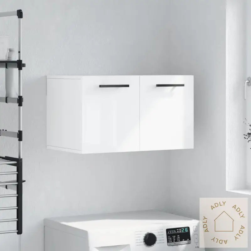 Veggskap Høyglans Hvit 60X36,5X35 Cm Konstruert Tre