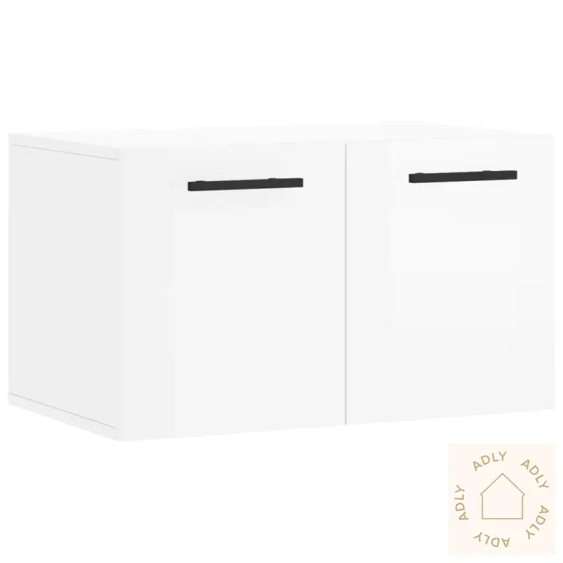 Veggskap Høyglans Hvit 60X36,5X35 Cm Konstruert Tre