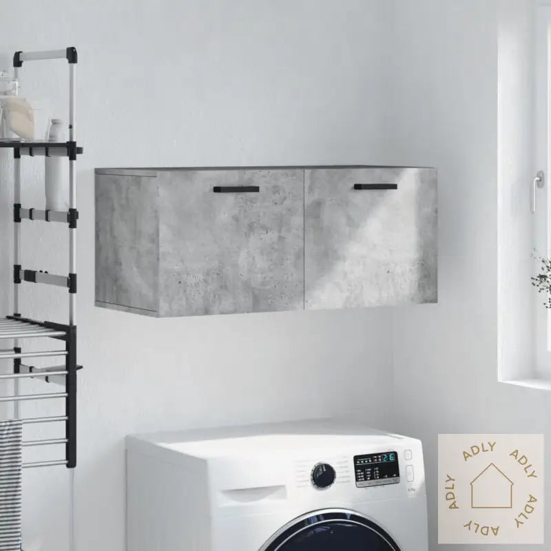 Veggskap Betonggrå 80X36,5X35 Cm Konstruert Tre