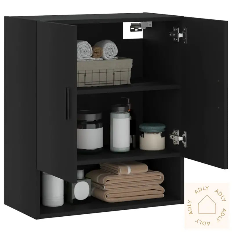 Veggskap Svart 60X31X70 Cm Konstruert Tre