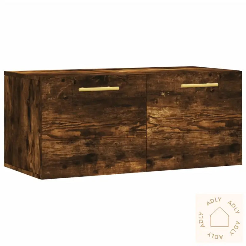 Veggskap Røkt Eik 80X36,5X35 Cm Konstruert Tre