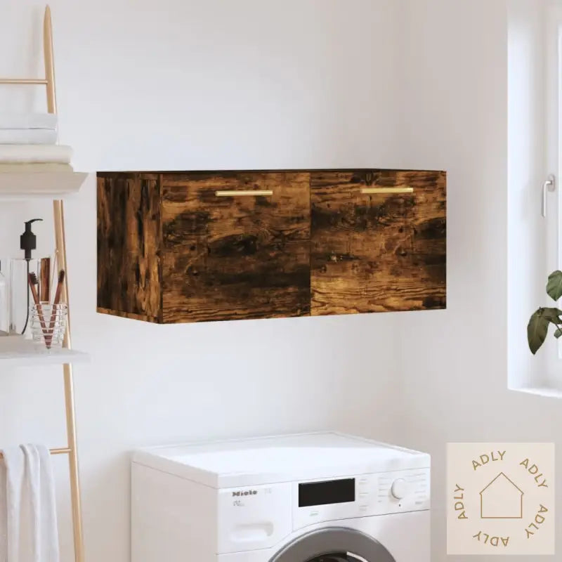 Veggskap Røkt Eik 80X36,5X35 Cm Konstruert Tre