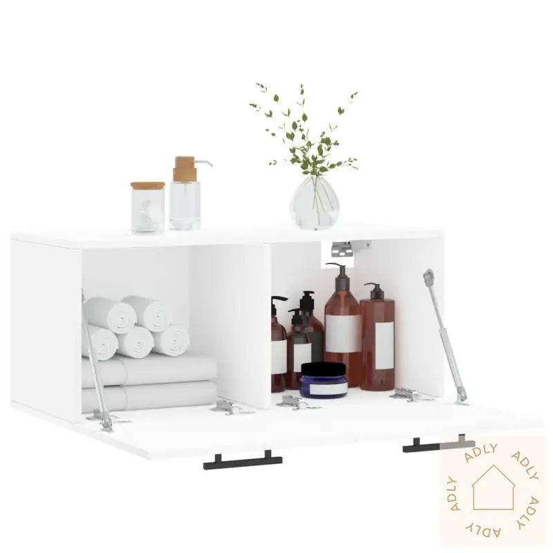 Veggskap Hvit 80X36,5X35 Cm Konstruert Tre