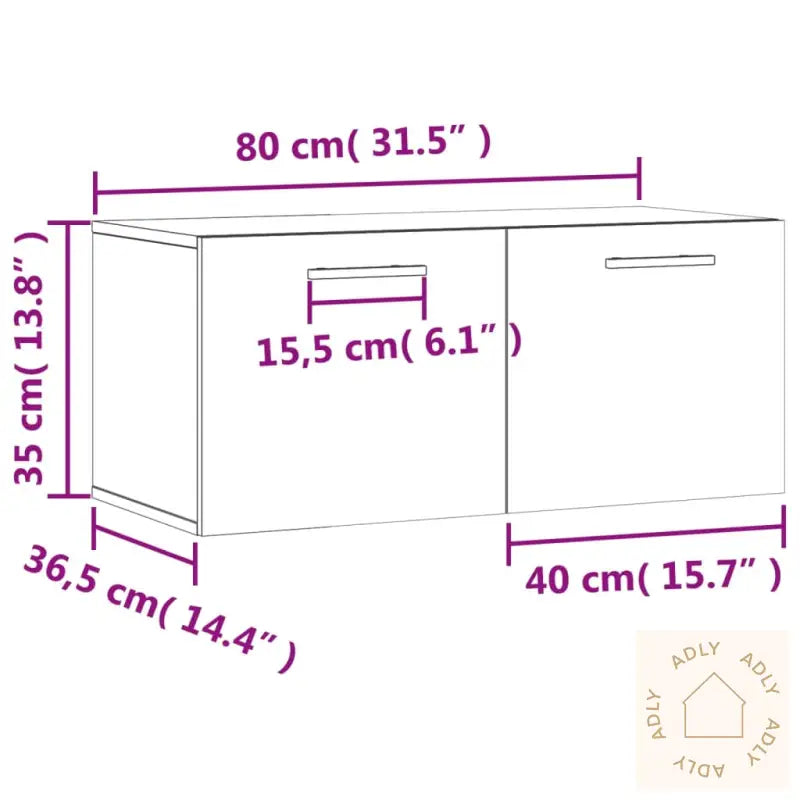 Veggskap Hvit 80X36,5X35 Cm Konstruert Tre