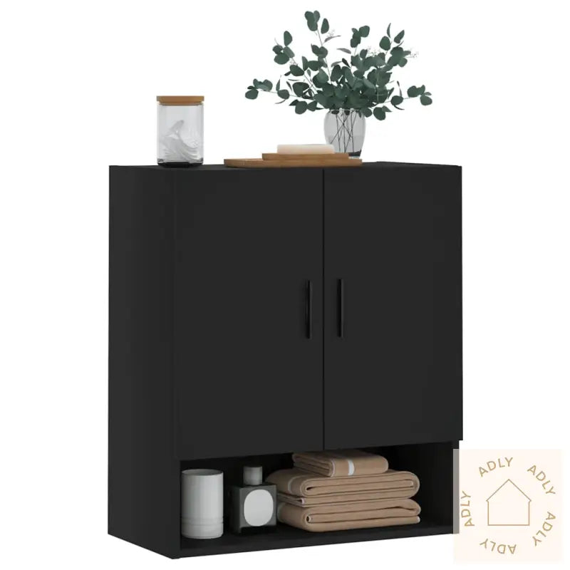 Veggskap Svart 60X31X70 Cm Konstruert Tre