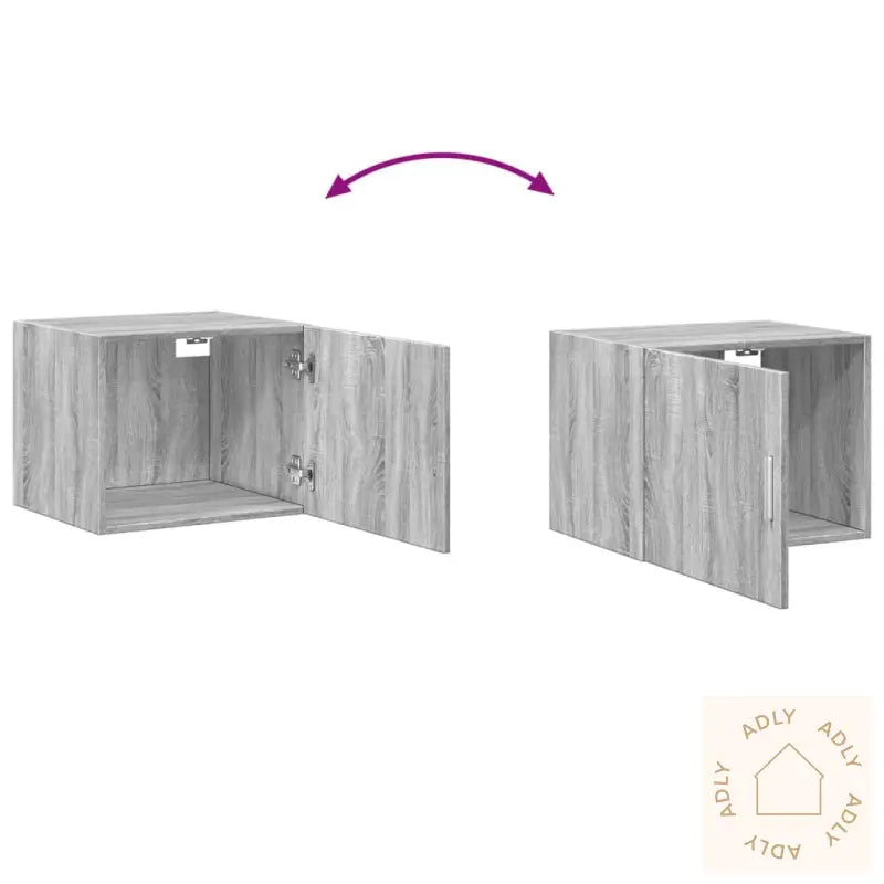 Veggskap Grå Sonoma 50X42,5X40 Cm Konstruert Tre