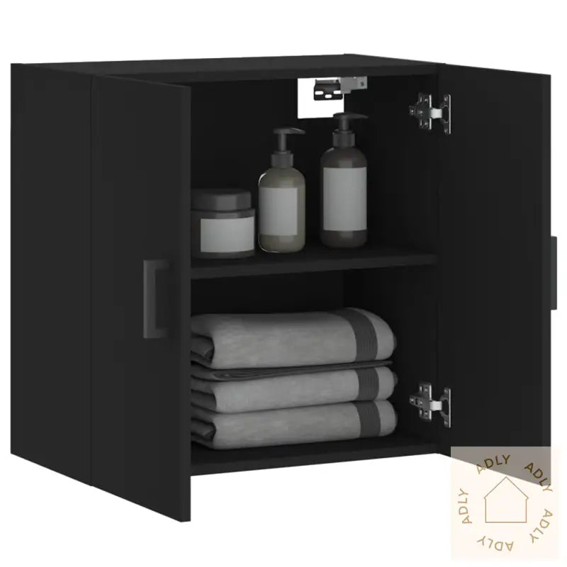 Veggskap Svart 60X31X60 Cm Konstruert Tre