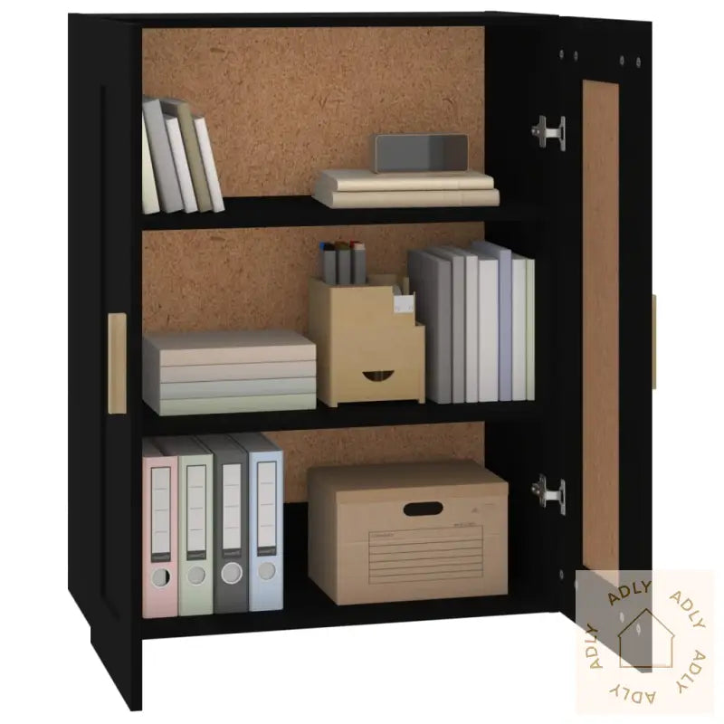 Veggskap Svart 69,5X32,5X90 Cm Konstruert Tre