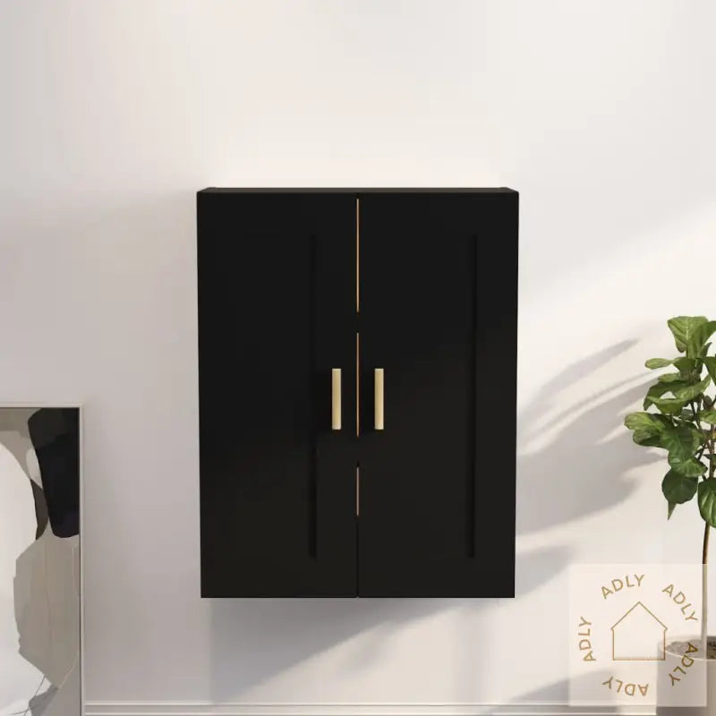 Veggskap Svart 69,5X32,5X90 Cm Konstruert Tre