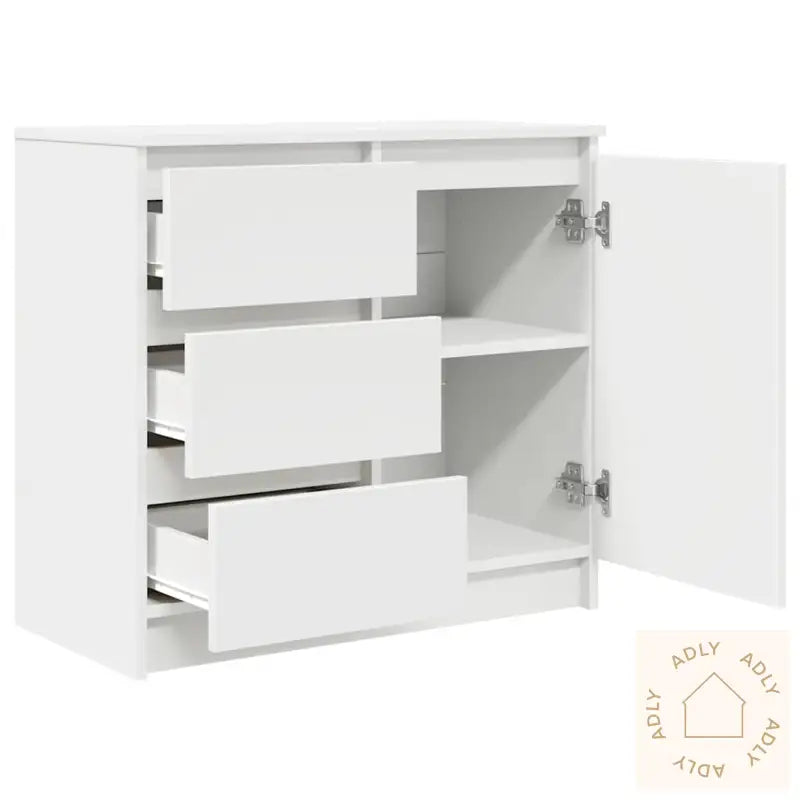 Skjenk Med Skuff Hvit 71X35X65 Cm Konstruert Tre