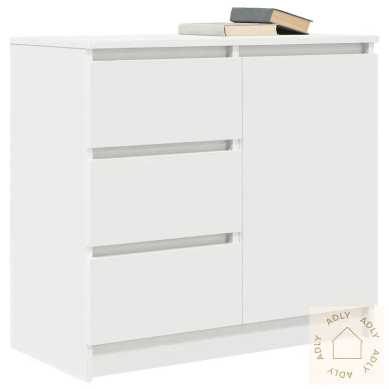 Skjenk Med Skuff Hvit 71X35X65 Cm Konstruert Tre