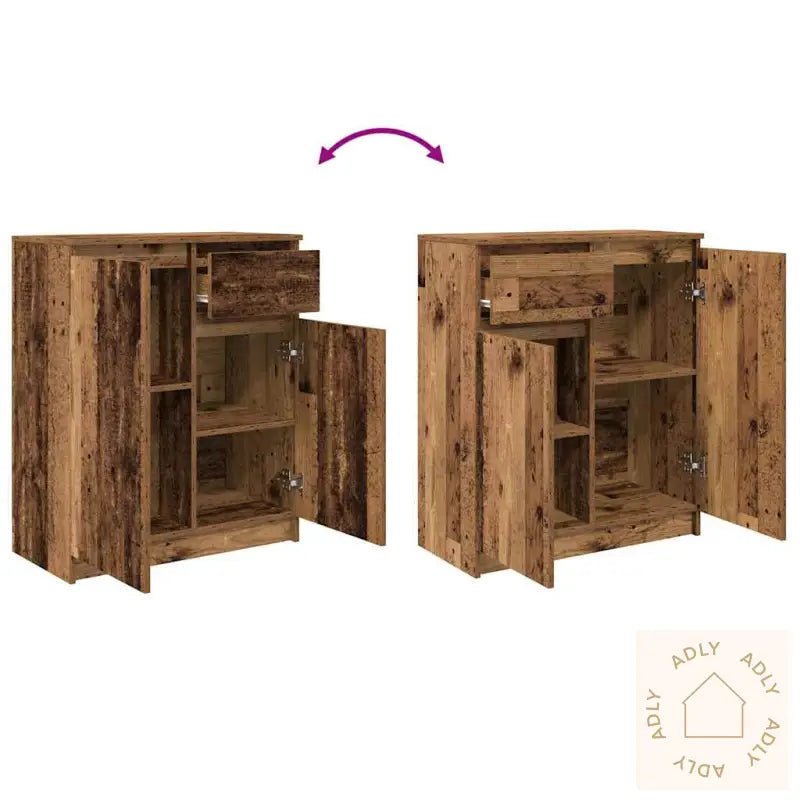 Skjenk Med Skuff Gammelt Tre 71X35X84 Cm Konstruert Tre