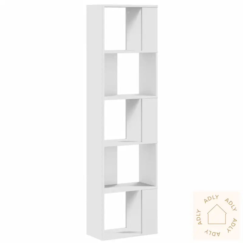 Bokhylle 5 Etasjer Hvit 45X23,5X162,5 Cm Konstruert Tre