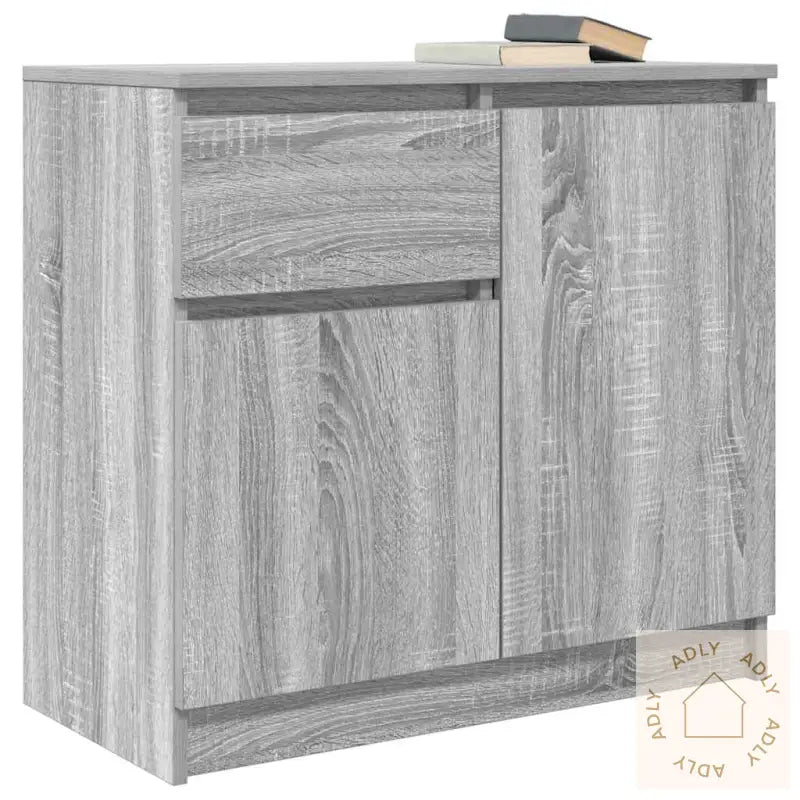 Skjenk Med Skuff Grå Sonoma 71X35X65 Cm Konstruert Tre