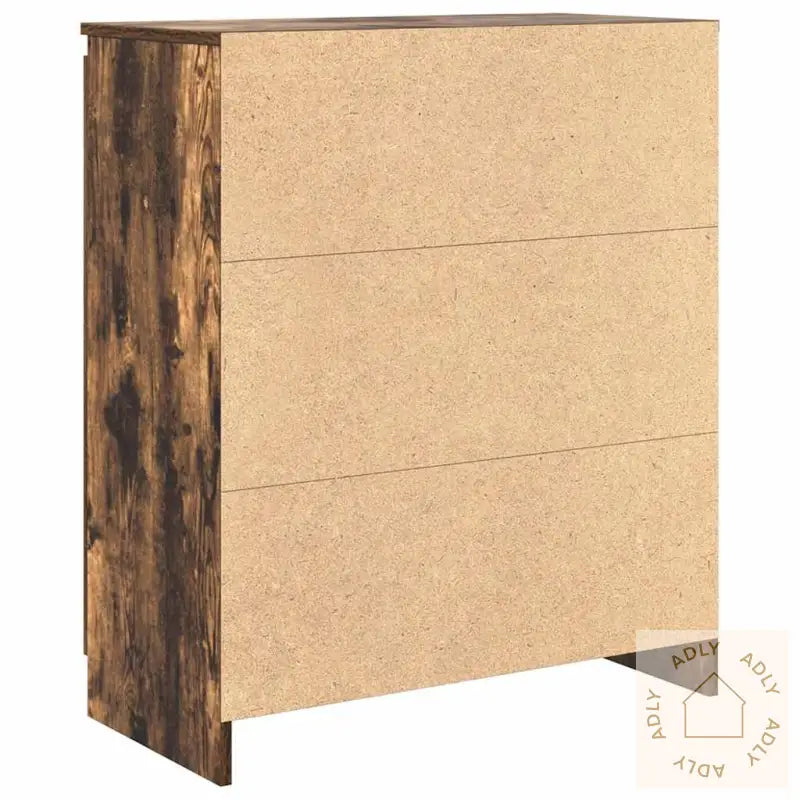 Skjenk Med Skuffer Røkt Eik 71X35X84 Cm Konstruert Tre