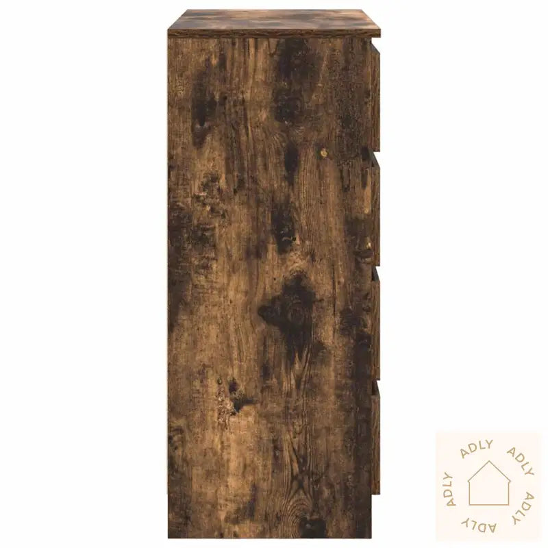 Skjenk Med Skuffer Røkt Eik 71X35X84 Cm Konstruert Tre