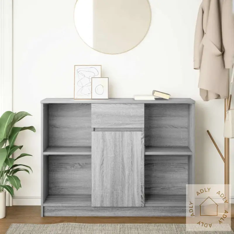 Skjenk Med Skuff Grå Sonoma 101X35X76 Cm Konstruert Tre