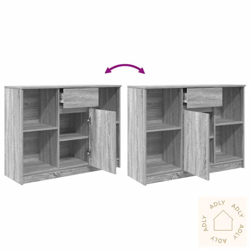 Skjenk Med Skuff Grå Sonoma 101X35X76 Cm Konstruert Tre