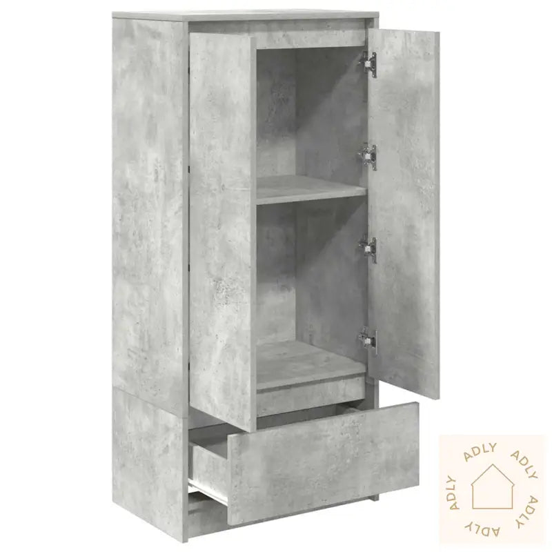 Skap Med Skuff Betonggrå 55,5X34X119,5 Cm Konstruert Tre