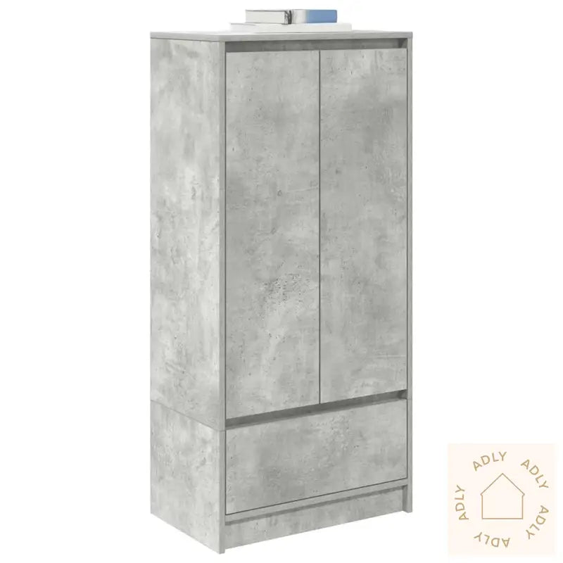 Skap Med Skuff Betonggrå 55,5X34X119,5 Cm Konstruert Tre