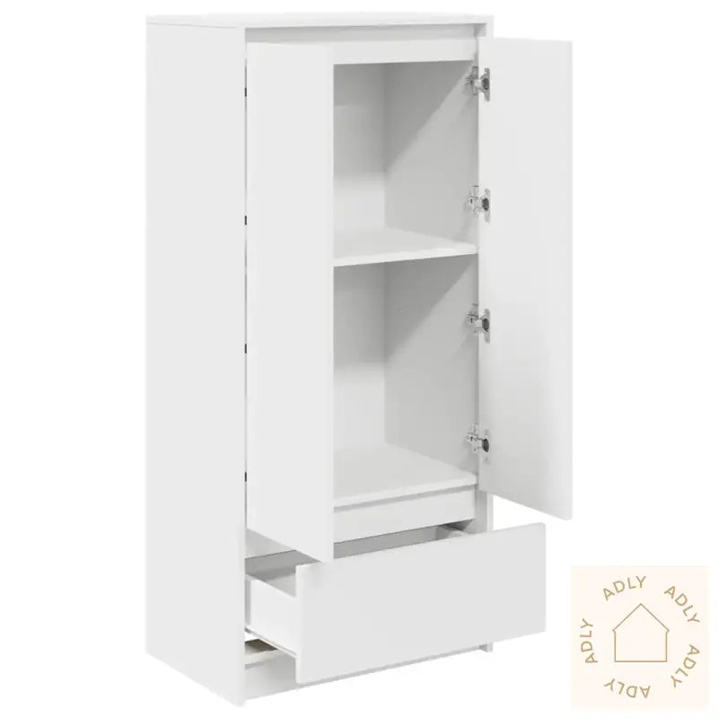 Skap Med Skuff Hvit 55,5X34X119,5 Cm Konstruert Tre