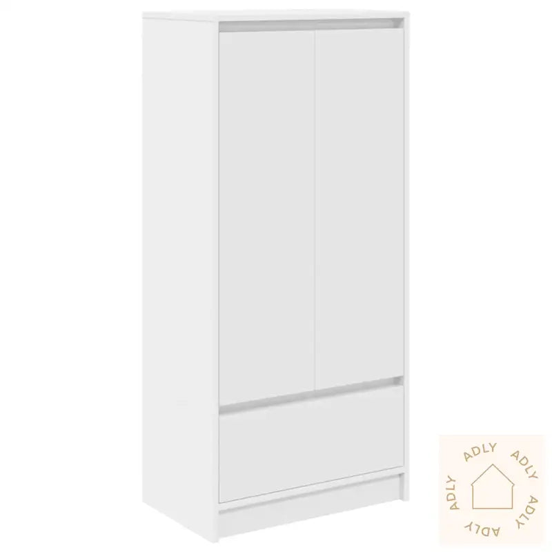 Skap Med Skuff Hvit 55,5X34X119,5 Cm Konstruert Tre