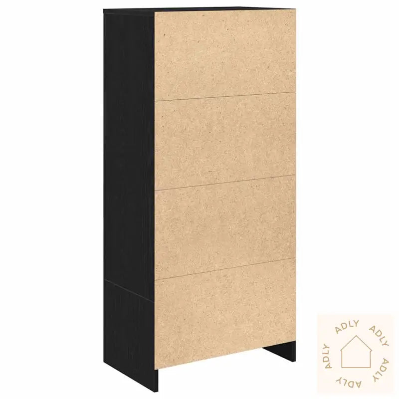 Skap Med Skuff Sort Eik 55,5X34X119,5 Cm Konstruert Tre