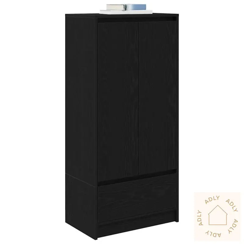 Skap Med Skuff Sort Eik 55,5X34X119,5 Cm Konstruert Tre