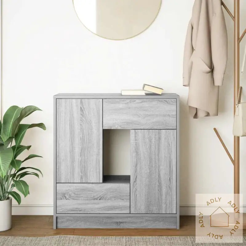 Skjenk Med Skuffer Og Dører Grå Sonoma 70,5X34X74,5 Cm