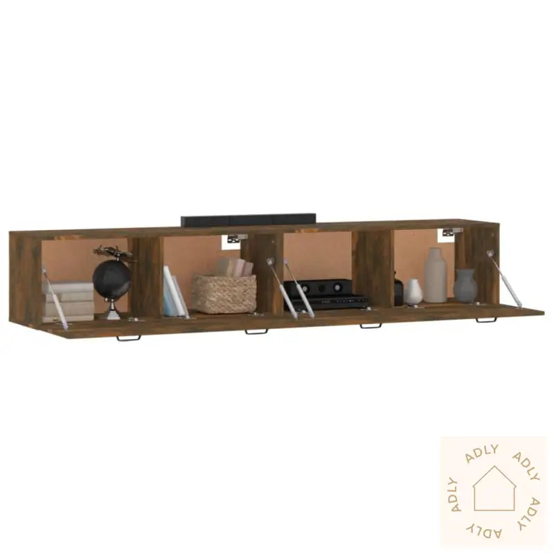 Veggskap 2 Stk Røkt Eik 100X36,5X35 Cm Konstruert Tre