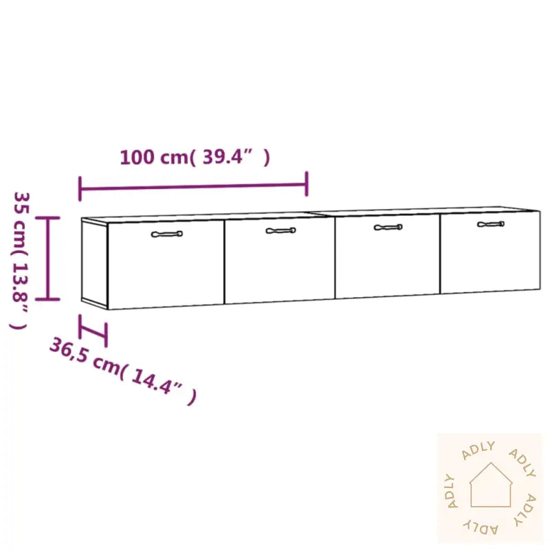 Veggskap 2 Stk Røkt Eik 100X36,5X35 Cm Konstruert Tre