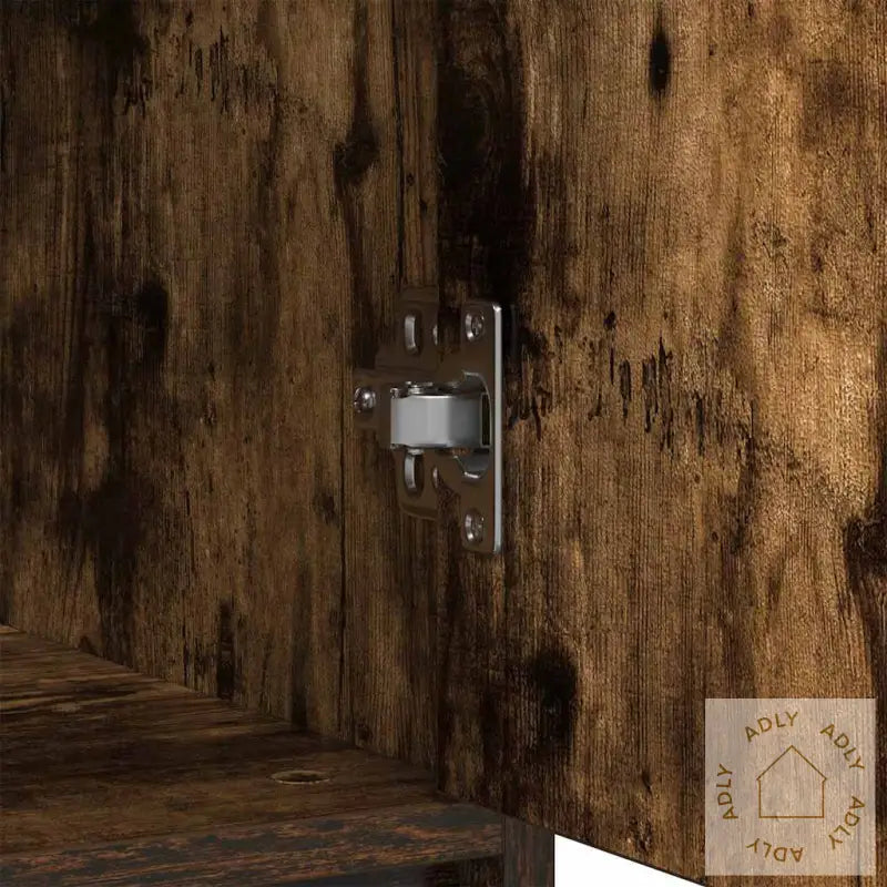 Skjenk Med Skuff Røkt Eik 80X34X76 Cm Konstruert Tre