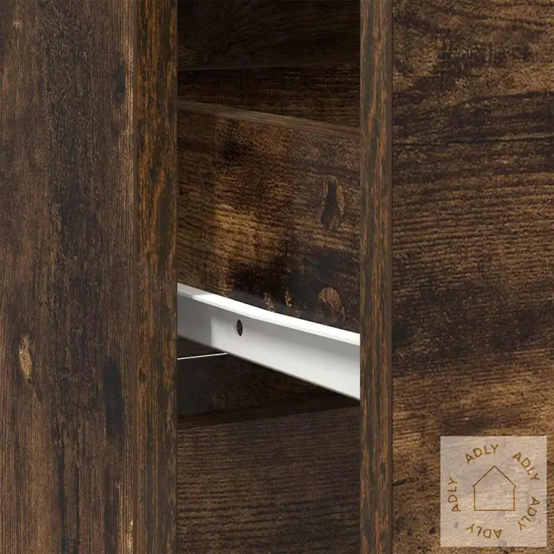 Skjenk Med Skuff Røkt Eik 80X34X76 Cm Konstruert Tre