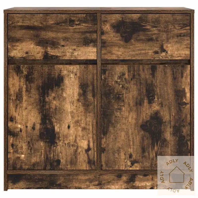 Skjenk Med Skuff Røkt Eik 80X34X76 Cm Konstruert Tre